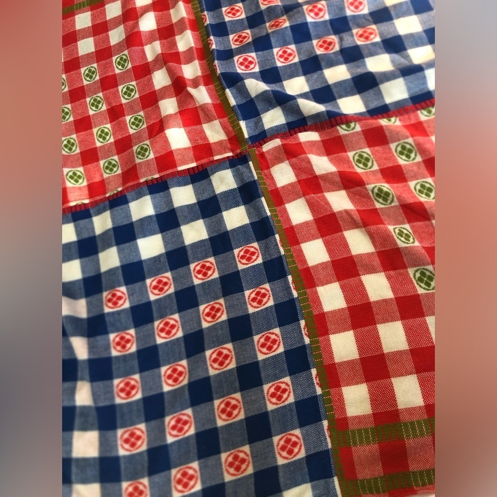 Handmade Colourful Checkered Fabric Tablecloth